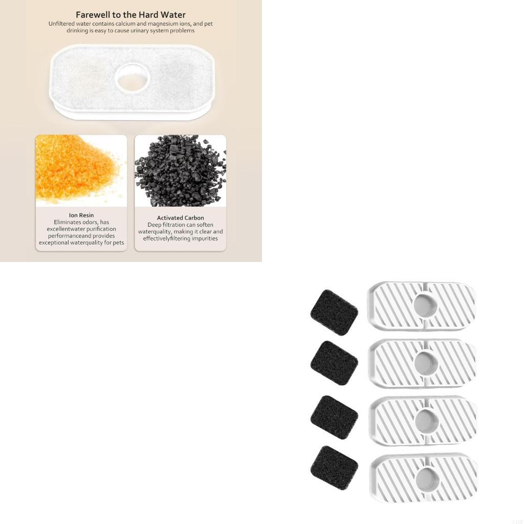 Cat Water Fountain Filter - J1HF Penggantian Filter dan Spons untuk
