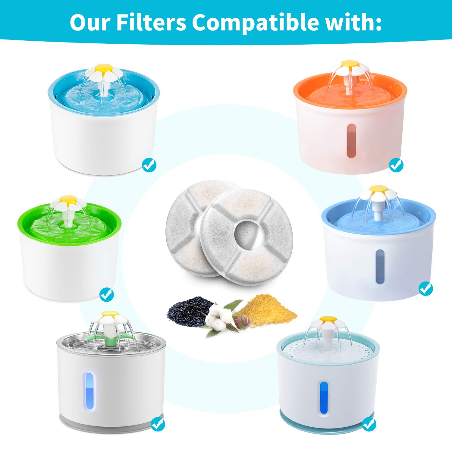 Set Filter Karbon Bulat Pengga - Cat Water Fountain Filter ulasan dan harga